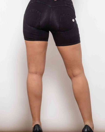 Full Size Side Stripe Buttoned Denim Shorts