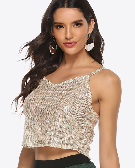 Sequin Cropped Cami