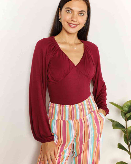 Culture Code  Full Size V-Neck Bodysuit