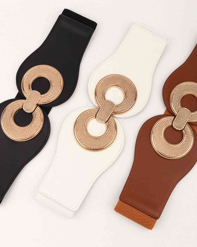Alloy Buckle Elastic PU Belt