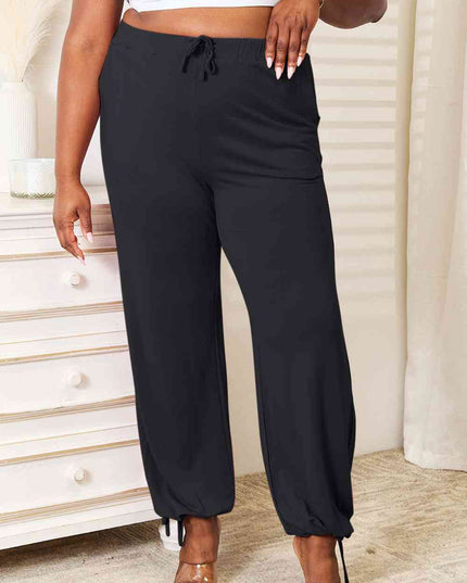 Basic Bae Full Size Soft Rayon Drawstring Waist Pants with Pockets