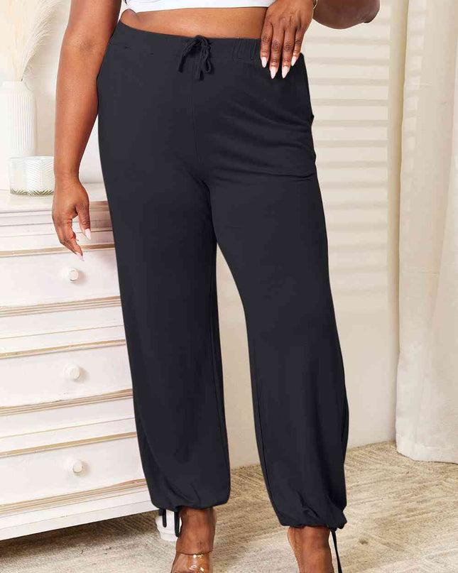 Basic Bae Full Size Soft Rayon Drawstring Waist Pants with Pockets