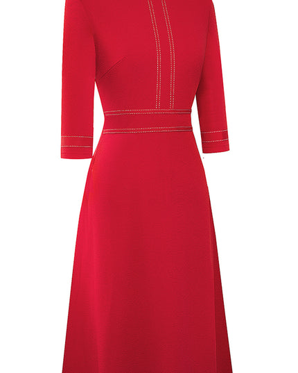 Round Neck Three-Quater Sleeve Dress