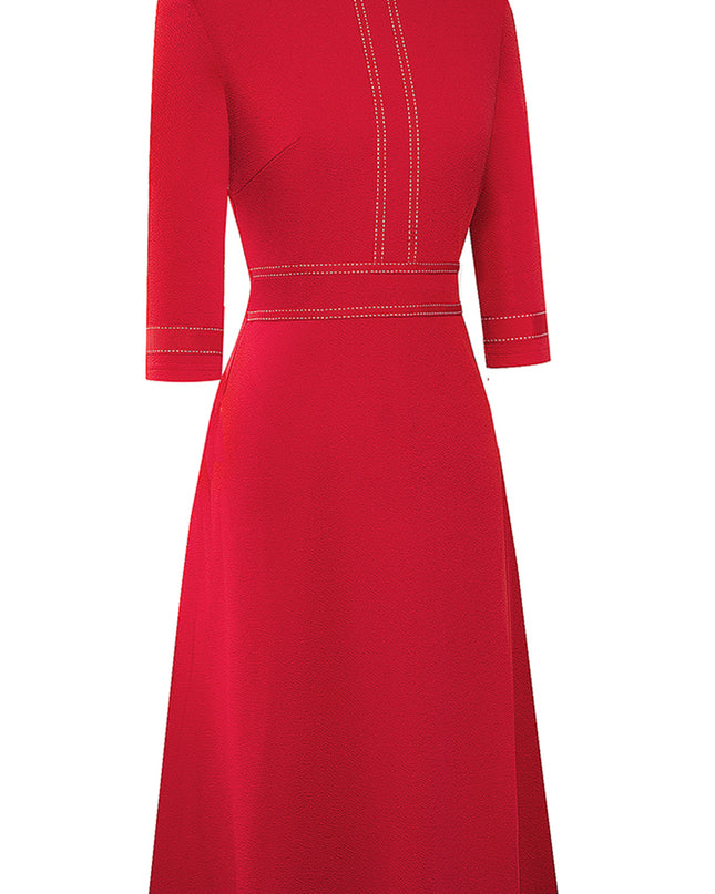 Round Neck Three-Quater Sleeve Dress