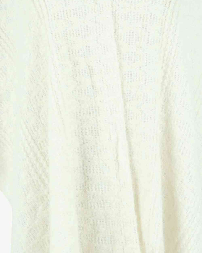 Open Front Fringe Hem Poncho