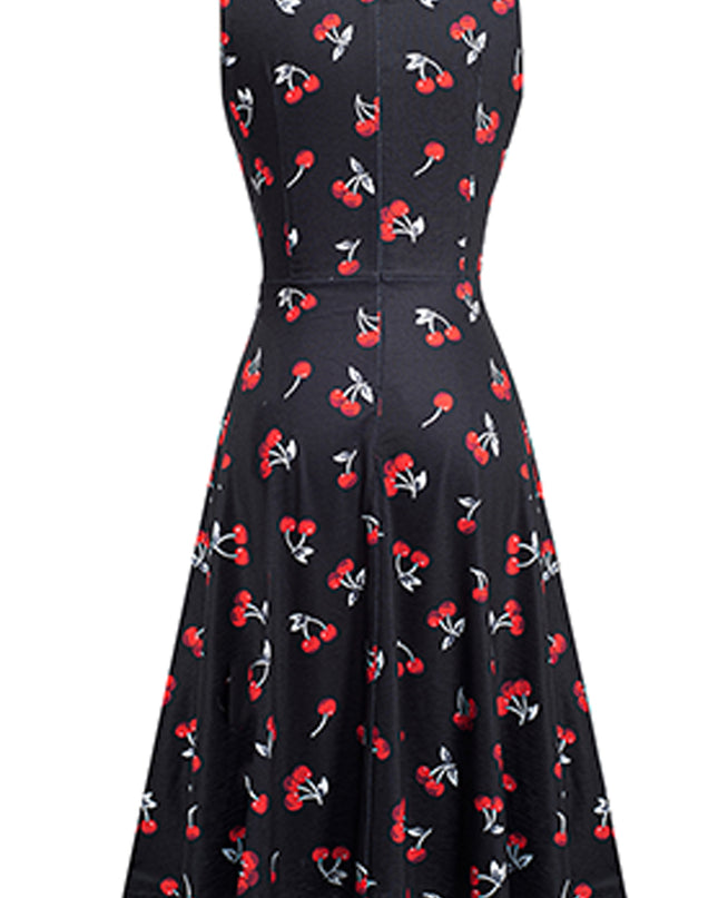 Printed Smocked Waist Sleeveless Dress