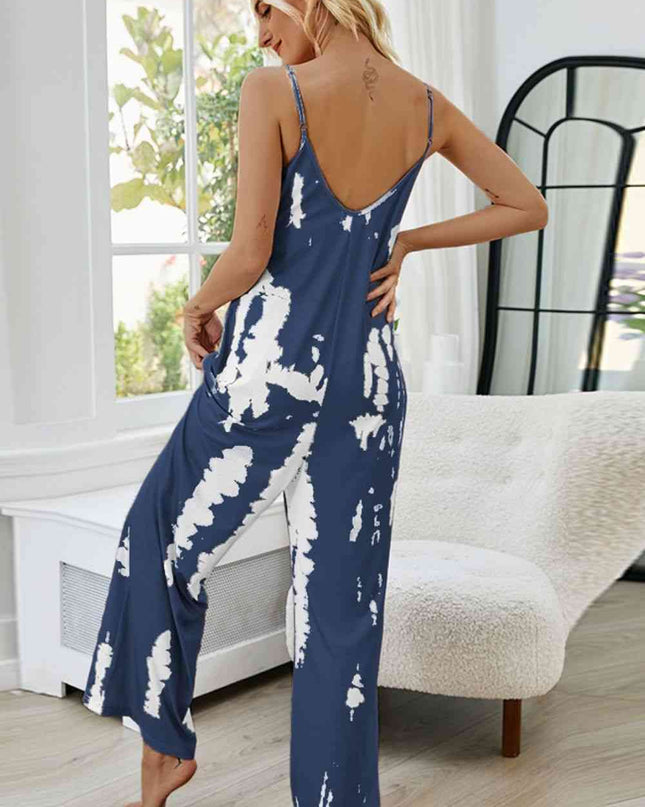 Tie-Dye Spaghetti Strap Jumpsuit with Pockets