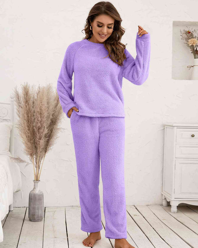Teddy Long Sleeve Top and Pants Lounge Set