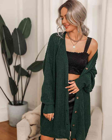 Ribbed V-Neck Cardigan