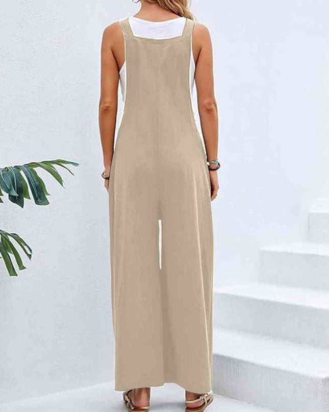 Full Size Wide Leg Overalls with Pockets
