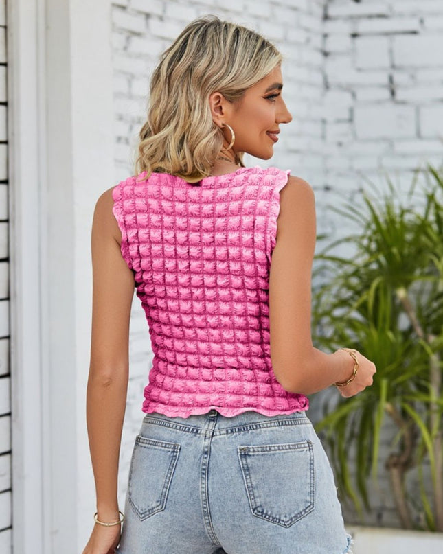 Textured Round Neck Tank