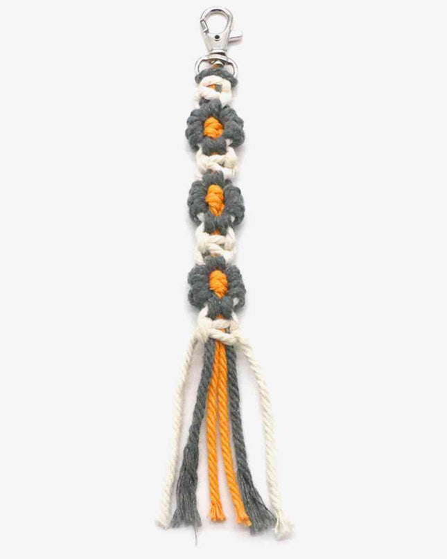 Assorted 4-Pack Hand-Woven Flower Keychain