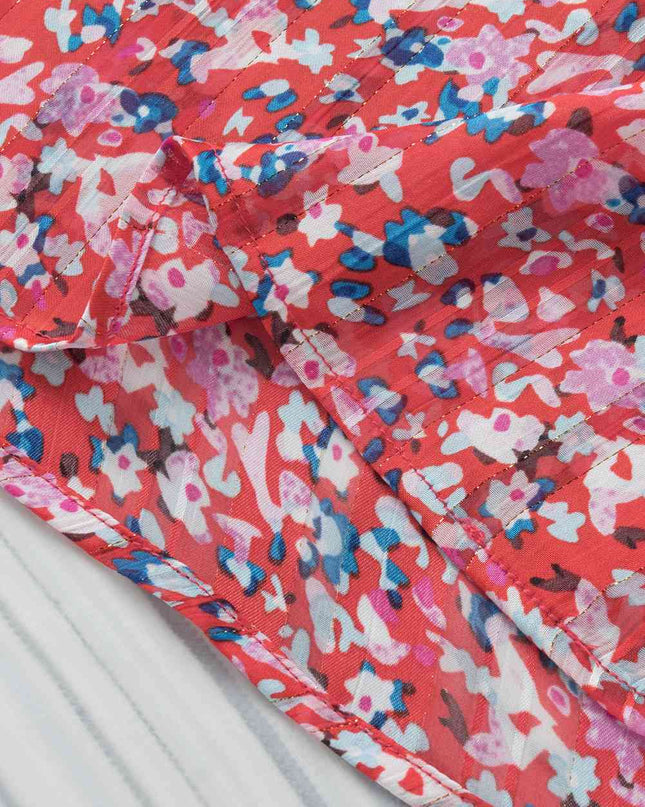 Printed V-Neck Tunic Blouse