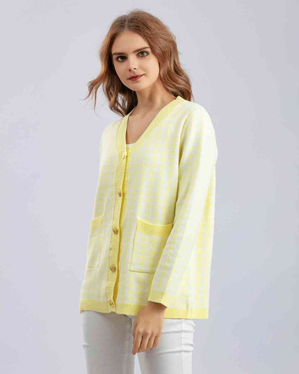 Houndstooth Button Down Cardigan