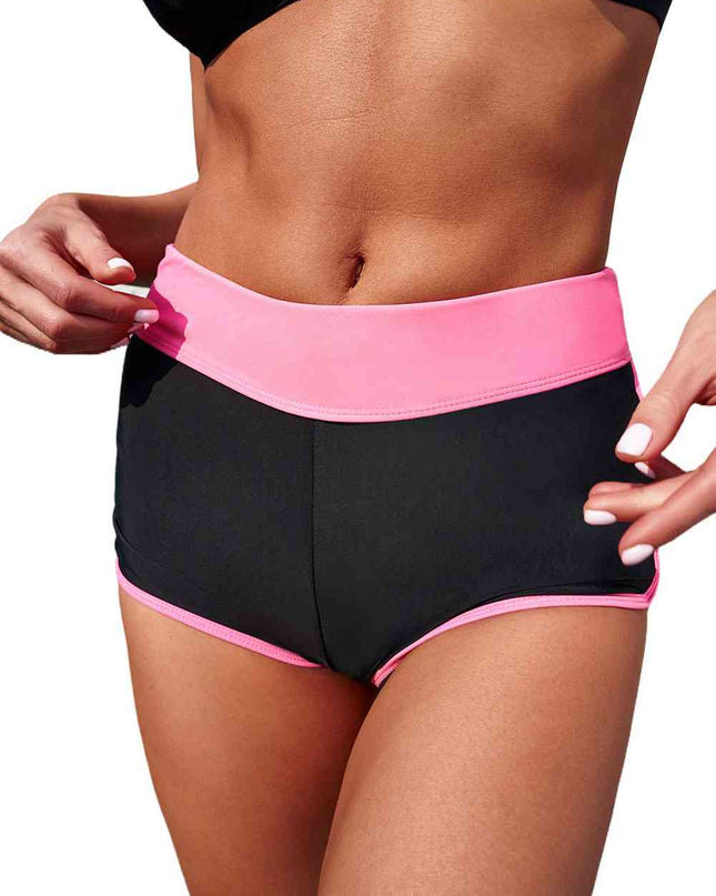 Full Size Two-Tone Contrast Swim Bottoms