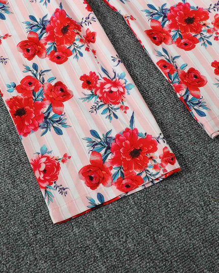 Floral Asymmetrical Neck Tie Belt Jumpsuit