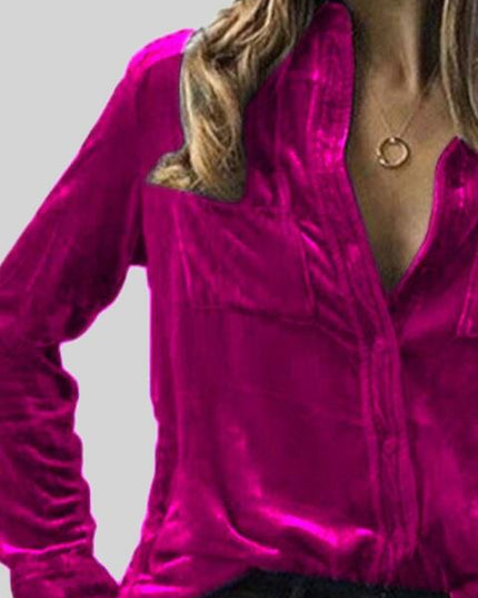 Button Up Collared Shirt with Breast Pockets