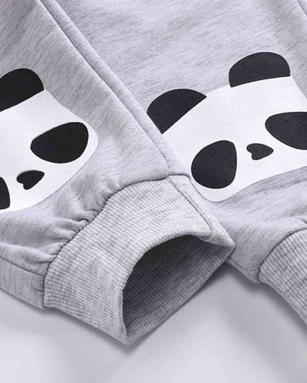 Kids Panda Graphic Joggers with Pockets