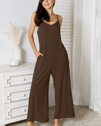 Basic Bae Full Size Spaghetti Strap V-Neck Jumpsuit