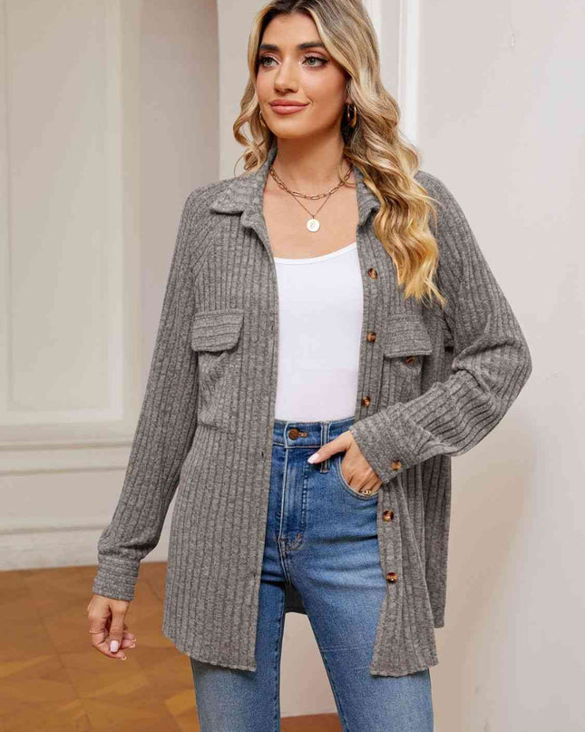 Button Down Collared Shacket