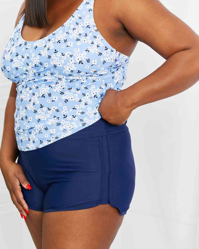 Marina West Swim By The Shore Full Size Two-Piece Swimsuit in Blossom Navy
