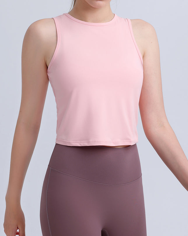 Round Neck Sleeveless Sports Tank Top