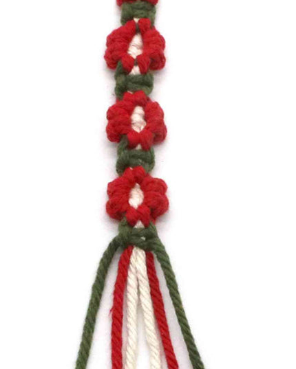 Assorted 4-Pack Hand-Woven Flower Keychain