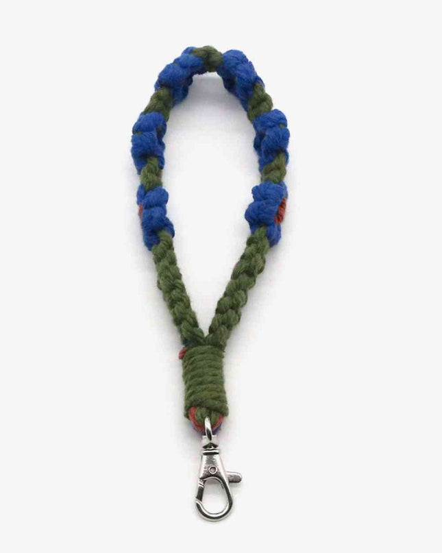 Assorted 4-Pack Hand-Woven Flower Macrame Wristlet Keychain