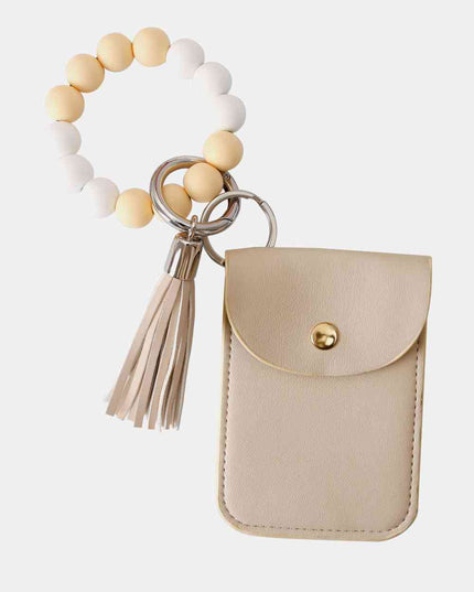 Bead Wristlet Key Chain with Wallet