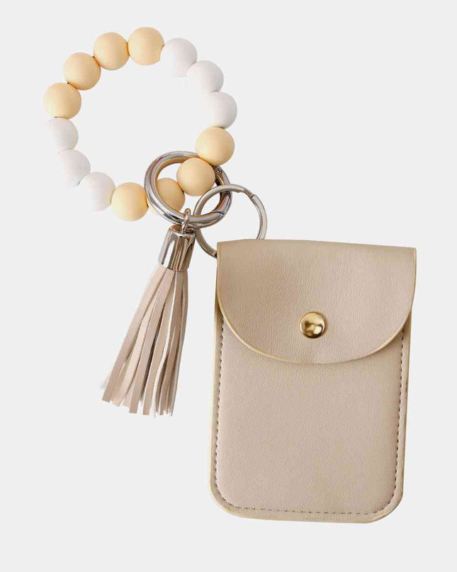 Bead Wristlet Key Chain with Wallet