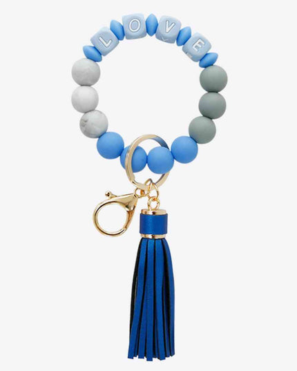 LOVE Beaded Keychain with Tassel