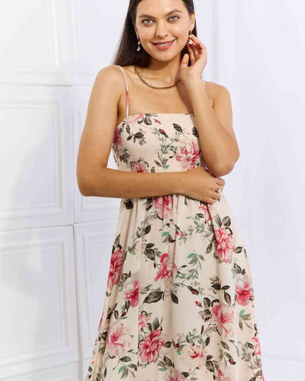 OneTheLand Hold Me Tight Sleeveless Floral Maxi Dress in Pink