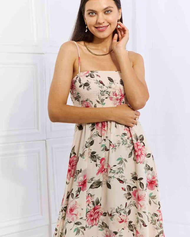 OneTheLand Hold Me Tight Sleeveless Floral Maxi Dress in Pink