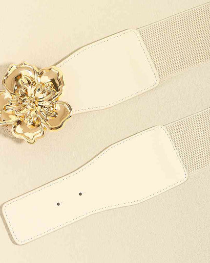 Flower Alloy Buckle Elastic Belt