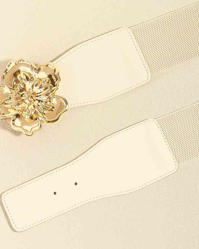 Flower Alloy Buckle Elastic Belt