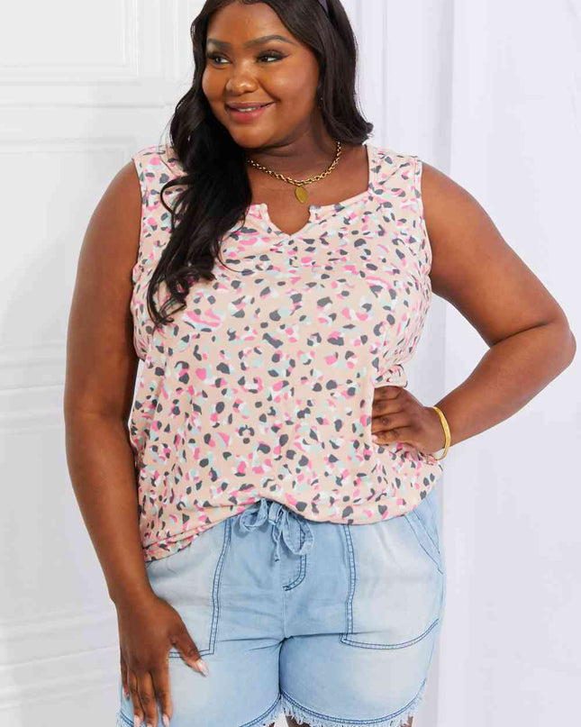 Heimish Full Size Printed Sleeveless Top