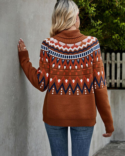 Turtleneck Ribbed Trim Sweater