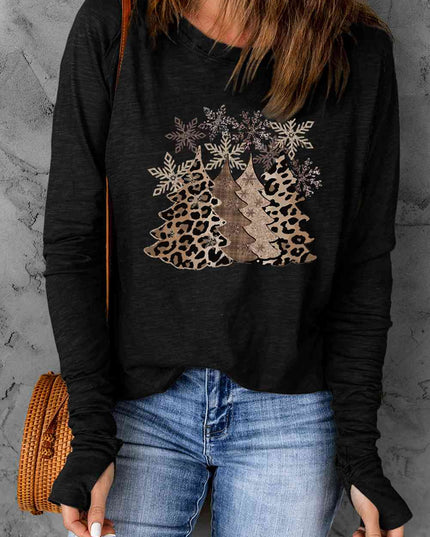 Christmas Tree Graphic Long Sleeve T-Shirt