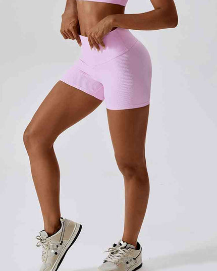 Wide Waistband Slim Fit Sports Shorts