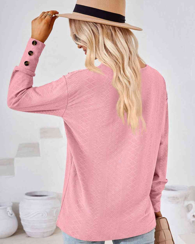 V-Neck Long Sleeve Blouse