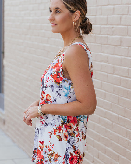 Floral Round Neck Tank