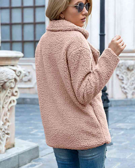 Full Size Lapel Collar Sherpa Coat