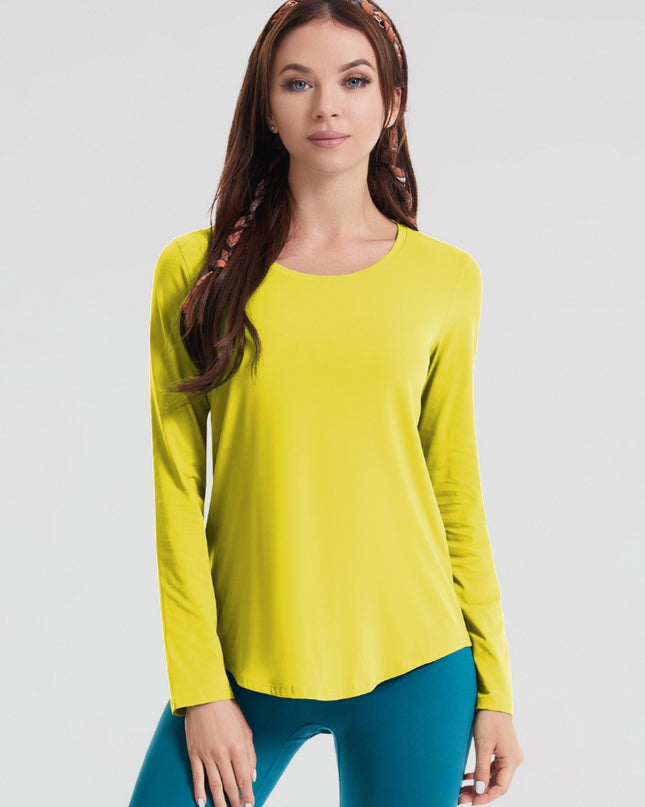 Round Neck Long Sleeve Sports Top