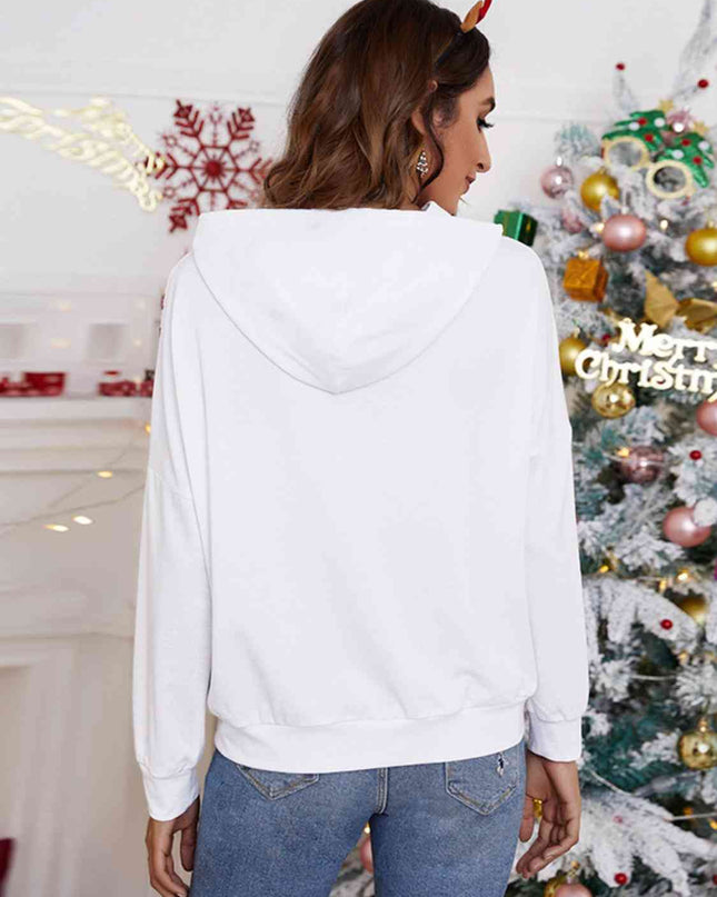 Christmas Drawstring Hoodie with Pocket