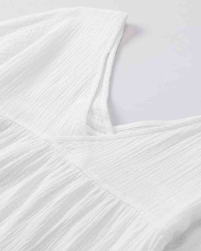 Dropped Shoulder V-Neck Blouse