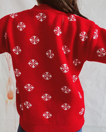 Pearl Detail Round Neck Long Sleeve Sweater