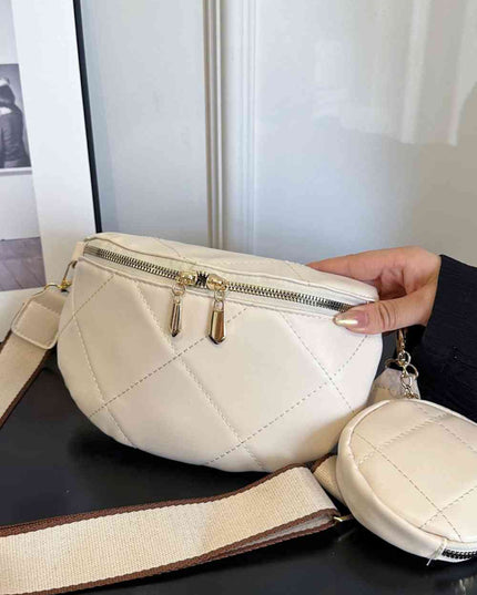 PU Leather Sling Bag with Small Purse