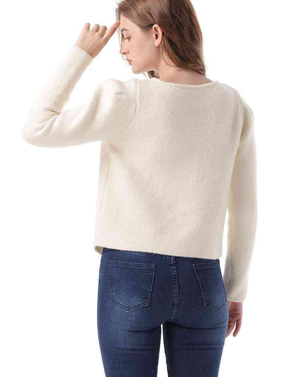Round Neck Long Sleeve Frog Button Cardigan