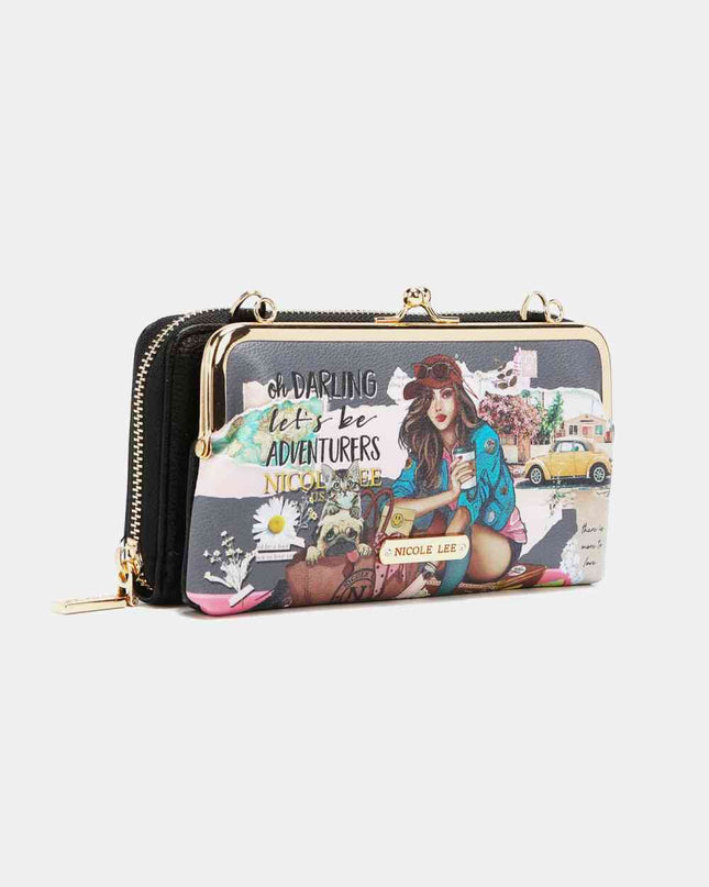 Nicole Lee USA Signature Kiss Lock Crossbody Wallet