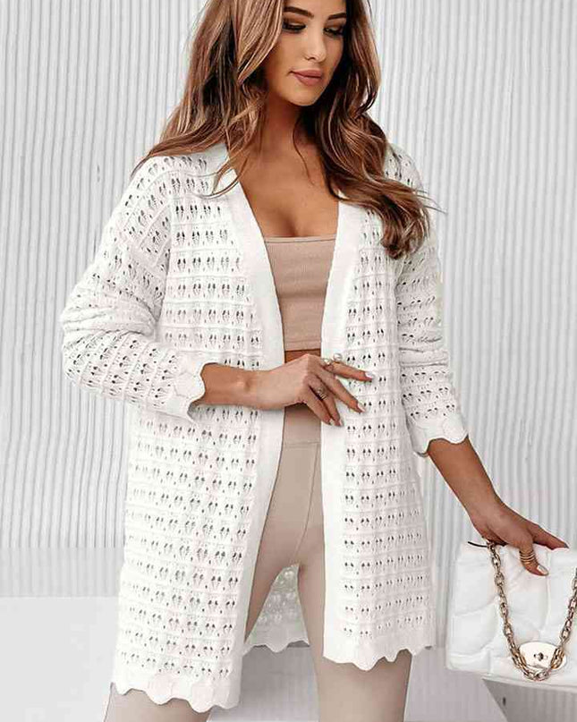 Long Sleeve Openwork Cardigan